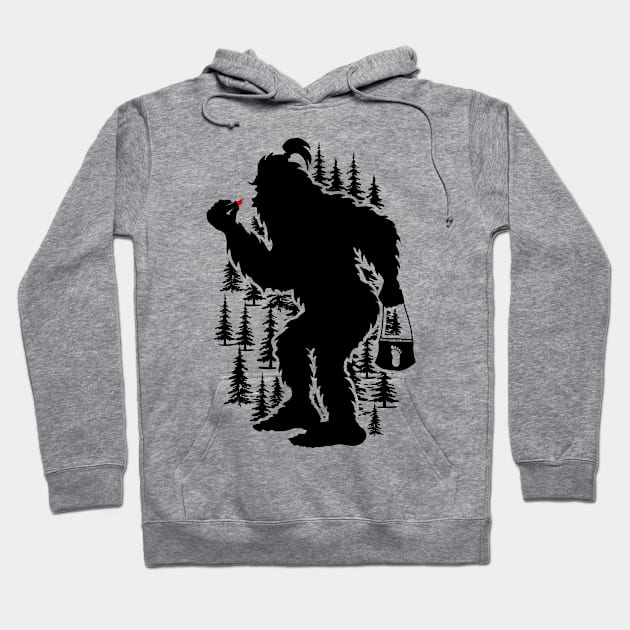 Funny Bigfoot Silhouette Hoodie by Tesszero